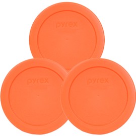 Pyrex 7200-PC 2-Cup Orange Food Storage Replacement Lid (3-Pack) - Made in USA