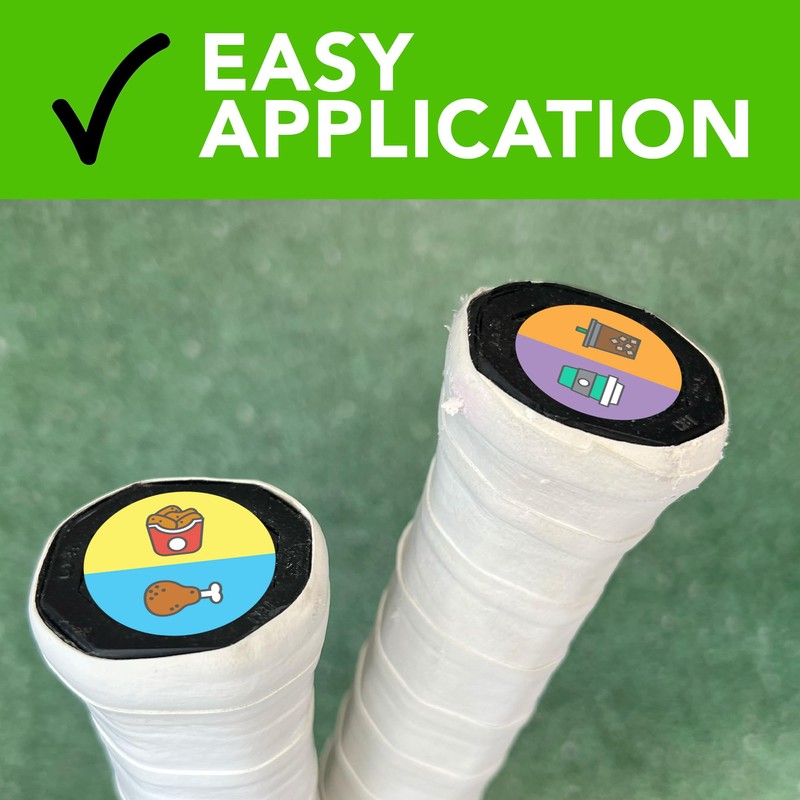 Cheat Meal Tennis Racquet Butt Cap Stickers, 10-Pack, Multi-Color, Scratch