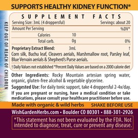 WishGarden Herbs Kidney Strength - Natural Herbal Kidney Support & Kidney Detox Cleanse Supplement with Buchu Leaf & Cornsilk, Supports Healthy Urinary Tract and Kidney Health & Function, 2oz