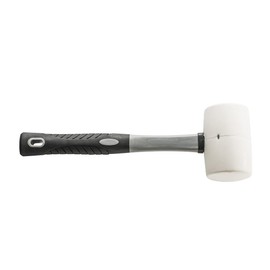 HARDY Universal 2K Rubber Mallet 2-Component Handle with Non-Slip Coating Working Comfort Safety Contoured Precise Solid Colour White 55 mm