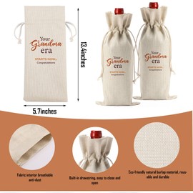 XFW Grandma Wine Bag, New Grandma Gifts, Grandma to Be Gifts, Pregnancy Baby Announcement Gifts for Grandma, Your Grandma Era Starts Now Wine Bag, 5.6'' x 12.9''