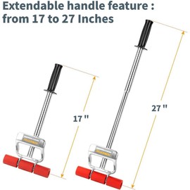 POWERTEC Extendable Floor and Wall Roller for Vinyl Flooring, Tile & Linoleum Roller with Extendable 17" to 27" Handle, 7.5" Wide for LVP, Veneer, Carpet, Wall Coverings, 1PK (71033V)