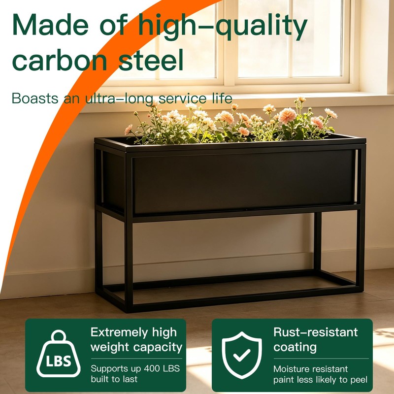 Small Raised Garden Bed with Legs Large Planters 2.45×1.35×0.66ft