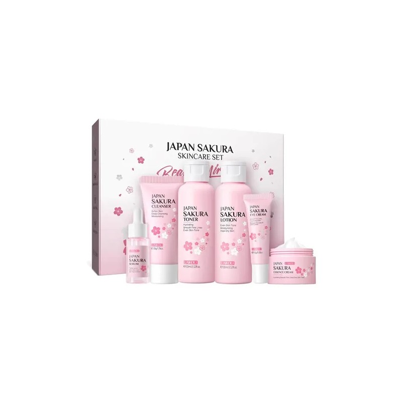 Kit Skincare Japan Sakura Piel Radiante Joven Y Suave