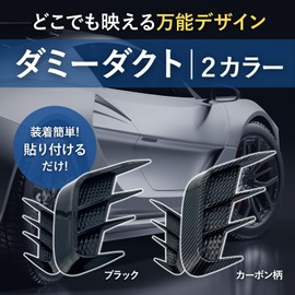 shymie Dummy Duct Fender Sticker Car Side Front Hood Dress Up Car Accessories ABS Set of 2 Black