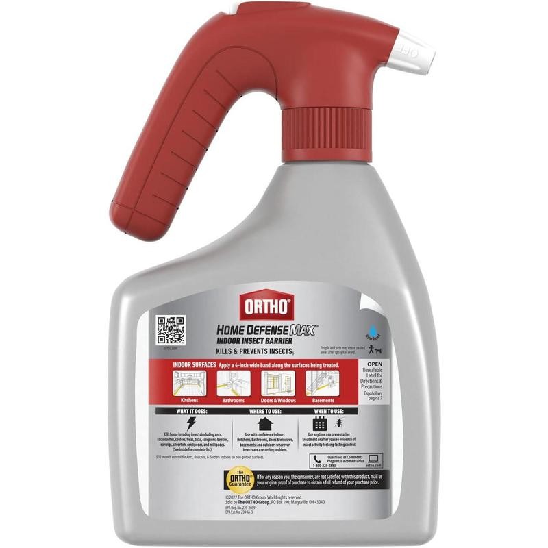 Home Defense Max Indoor Insect Barrier with Battery-Powered Sprayer, Kills