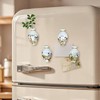 4PCS 3D Ceramic Vase Fridge Magnets, Decorative Ceramic Flower Vase