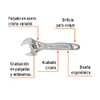 Truper Expert PET-6C, Llave ajustable (perico), 6" profesional cromada