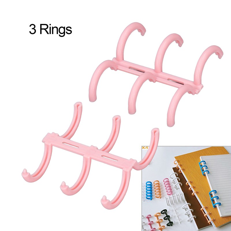50PCS Comb Binding Spine 16mmx3 Rings PP Multifunctional Book Binder