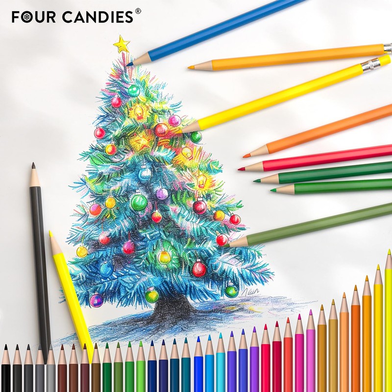 Four Candies Mechanical Colored Pencils, Erasable Mechanical Pencils with Sharpener