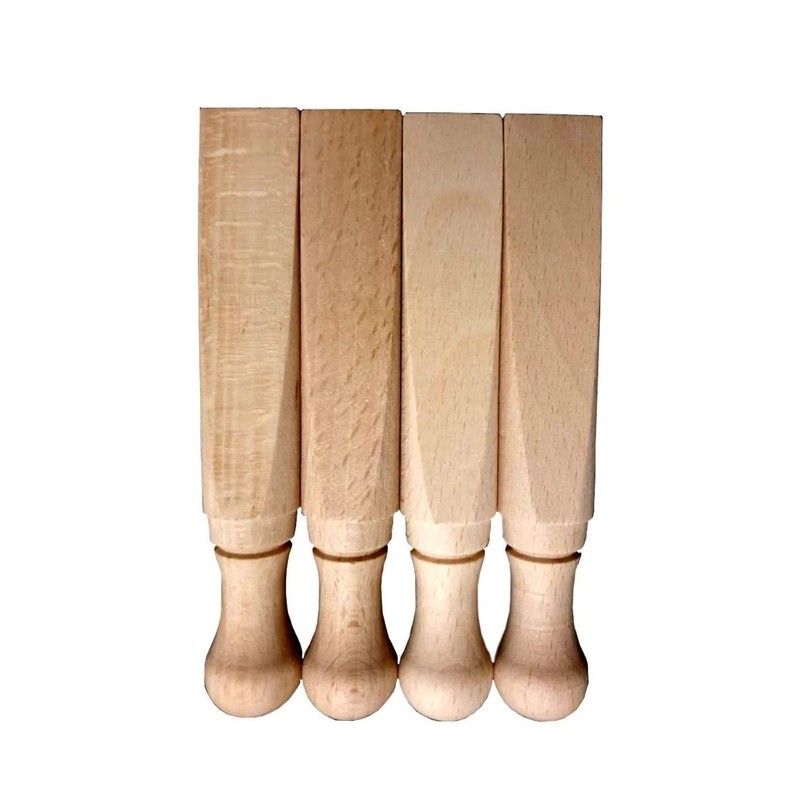 4X Wooden Door Wedge Beech Wood Door Stopper Jammer Pack