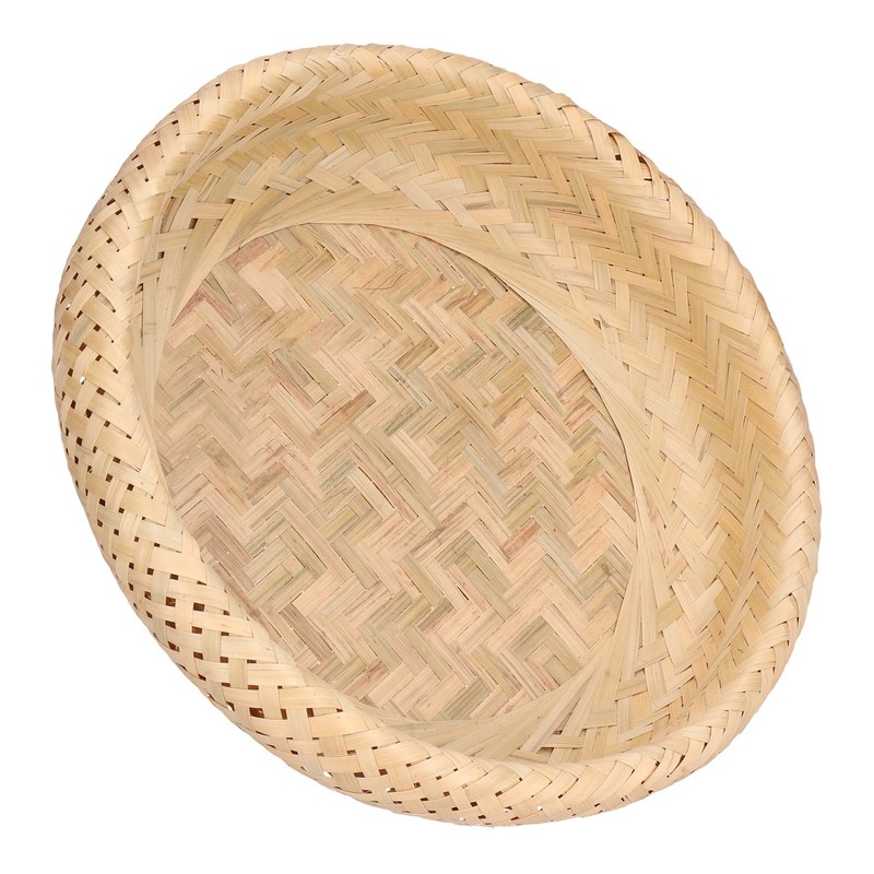 Round Bread Baskets Bamboo Hand Woven Fruits Vegetable Storage Basket