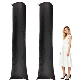 letsinstyle 2 Pcs 12 x 50 Inch Large Rug Storage Bags, 210D Oxford Cloth Rolled Rugs Moving Bag, Black Drawstring Carpet Storage Pouches for Indoor Outdoor Carpet Packing Protection