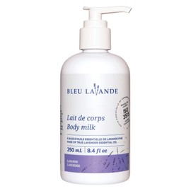 Bleu Lavande - Natural Lavender body milk - Made with Certified Premium & 100% Pure True Lavender Essential Oil - Soothing, Natural, Cruelty-free and Vegan - No Artificial Fragrances - 8.4 Fl Oz
