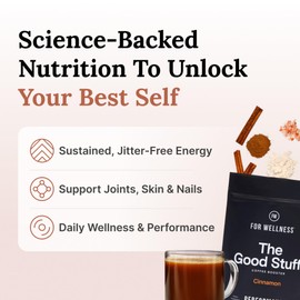 For Wellness The Good Stuff Performance – Coffee Booster | Collagen + MCT Powder Supplement with L-Theanine and Antioxidants for Jitter-Free Energy & Stamina | Non-Dairy, Keto-Friendly, 30 Servings