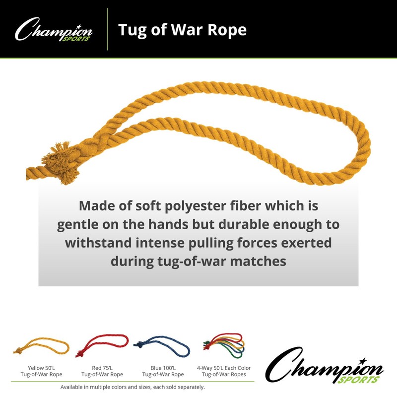 Champion Sports Four-Way Tug of War Rope - 50 Feet,