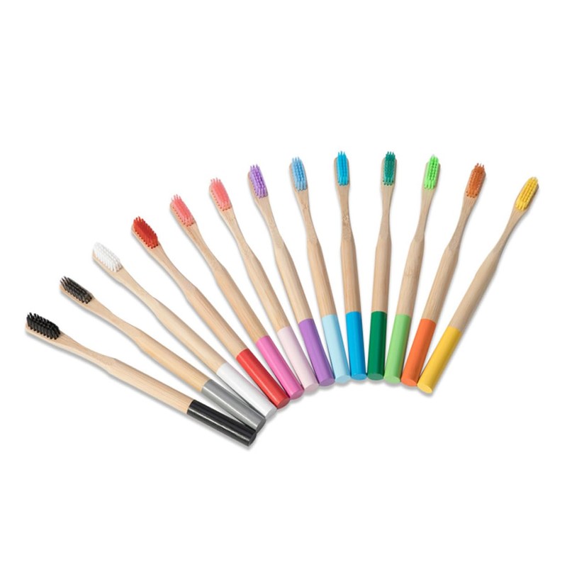 KOMBIUDA Bamboo Toothbrushes 4pcs Set Soft Bristles Wooden Handles Perfect