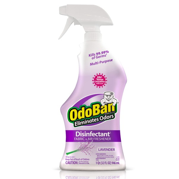 OdoBan Ready-to-Use Disinfectant and Odor Eliminator, 32 Ounce Spray Bottle, Lavender Scent