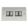 Light Switch 4 Gang - Satin Matt Chrome Flat -
