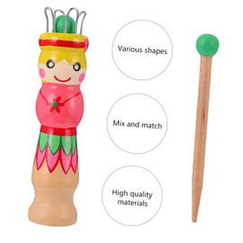COHEALI 2pcs Doll Knitter Mini Dolls Hook Knitting Looms Yarn Socks for Diy Women's Wood Board Crochet