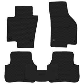 Matericuo Car Floor Mats Custom Fit for Volkswagen VW CC 2009-2017 Black Rubber Auto Liner Mats All Weather Protection Odorless