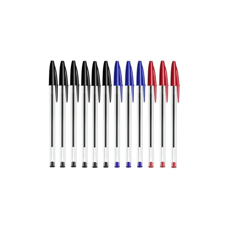 PaulStore 12/24/48 BALLPOINT BIRO PENS. BLACK, BLUE, RED, ASSORTED (12)