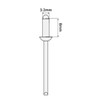 Pack of 100 Painted Blind Rivets 3.2 x 8 mm,