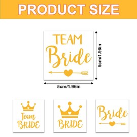 QEDBOJE 20 Tattoos Hen Party Tattoo Set, Temporary JGA Tattoos for Wedding Decoration Accessories (Gold)