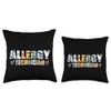 Cute Allergy Technician Lettering Allergy Testing Expert Throw Pillow