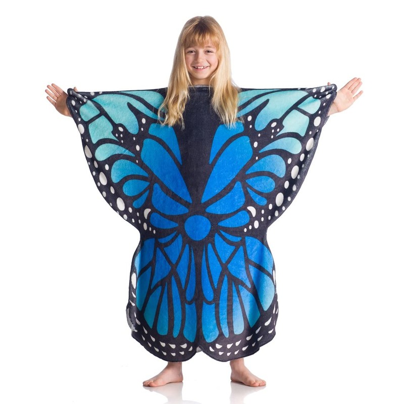 Kanguru, Soft Wearable Blanket Butterfly Shape Reversible Blue and Pink