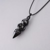 COAI Prayer Black Obsidian Vajra Buddha Necklace Black Stone Necklace