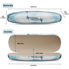 Tiexcnia Eyeglasses Case, Portable Protective Hard Shell Glasses Case with Cleaning Cloth for Men Women, Whale