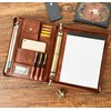 Gvalant 3 Ring Binder Vegan Leather Portfolio, Zippered Portfolio for