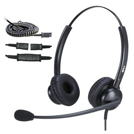 MKJ Auriculares de teléfono con conector RJ9 para teléfonos Cisco, auriculares de oficina con cable con cancelación de ruido para Cisco CP-7821 7841 8841 7942G 7931G 7940 7945G 7961 7962G 7965 9951, etc
