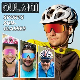 OULAIQI Baseball Sunglasses for Men Women,Sports Cycling Glasses for Running Driving Fishing Volleyball Mountain Bike Sunglasses with UV Protection (BLUE)