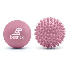 Beenax Lacrosse & Hard Spiky Massage Ball Set - Trigger Point, Myofascial Release, Plantar Fasciitis, Deep Tissue, Muscle Relief, Yoga, Pilates, Physio, Rehab - Relieve Stress and Relax Tight Muscle