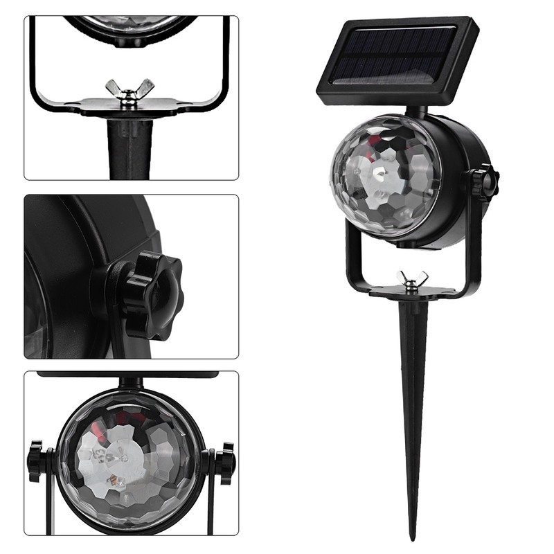 Outdoor Waterproof Solar Panel Festival LED Fairy Spotlight Projector Lamp