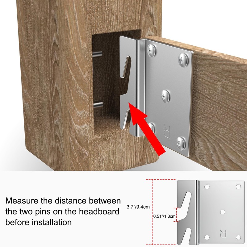 8 Pcs Heavy Duty Universal Wood Bed Rail Hook Plates