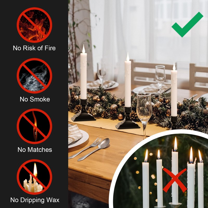 Wondise Flameless Window Candles with Timer & Remote, Battery Operated