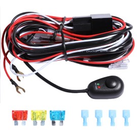 Shengbowi Kabelbaum Kabelsatz Relais Adapter für KFZ Scheinwerfer Arbeitsscheinwerfer Tagfahrleuchten Lichtleisten DC 12V On - Off Strobe Fernbedienungsschalter Universal