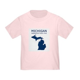 CafePress MI_High5 T Shirt Toddler Graphic Tee, 100% Cotton Pink