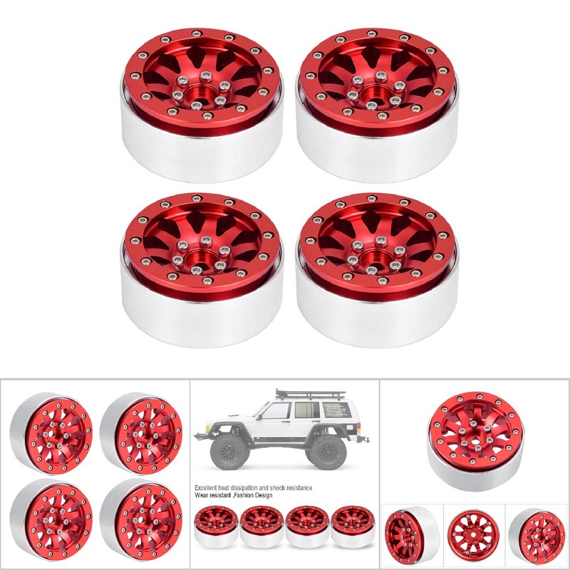 4pcs 1.9" 10 Hole Fashion Alloy Beadlock Wheel Hubs for