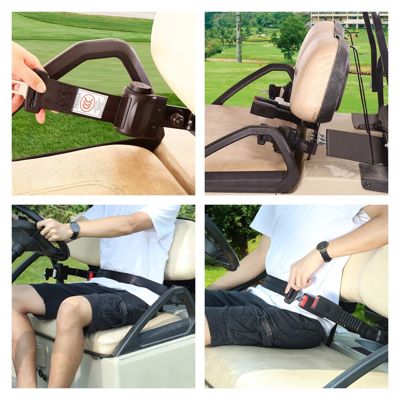 10L0L Universal 2 Passenger Golf Cart Seat Belts for Yamaha,