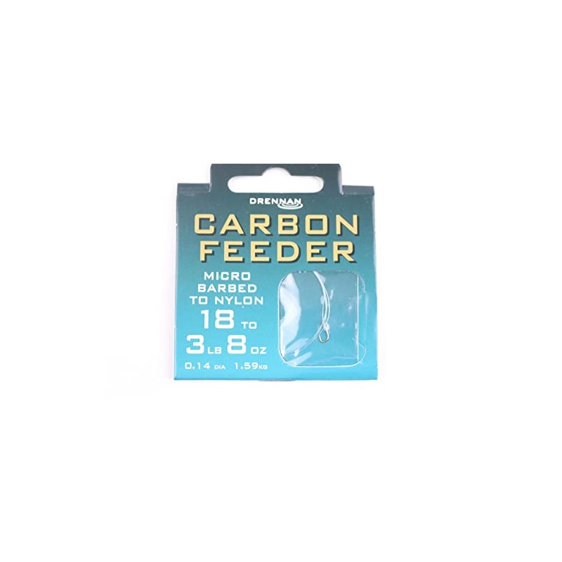 Drennan Carbon Feeder Hooks To Nylon - Size 18 to