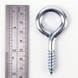 10x Screw in Eyes Large 75mm Heavy Duty BZP Metal