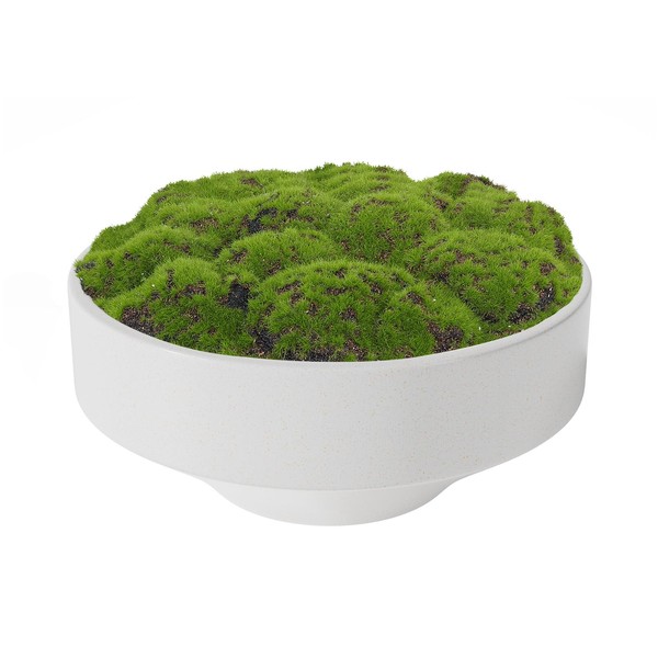 NAHARO New Moss Bowl, Handmade Ceramic Bowl. 11" Artificial Moss