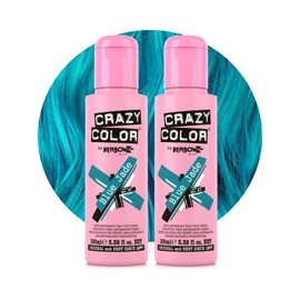 Crazy Color Vibrant Blue Jade Semi-Permanent Duo Hair Dye. Highly Pigmented Teal Aquamarine Conditioning & Oil Nourishing Vegan Formula | No Bleach or Ammonia | 200ml