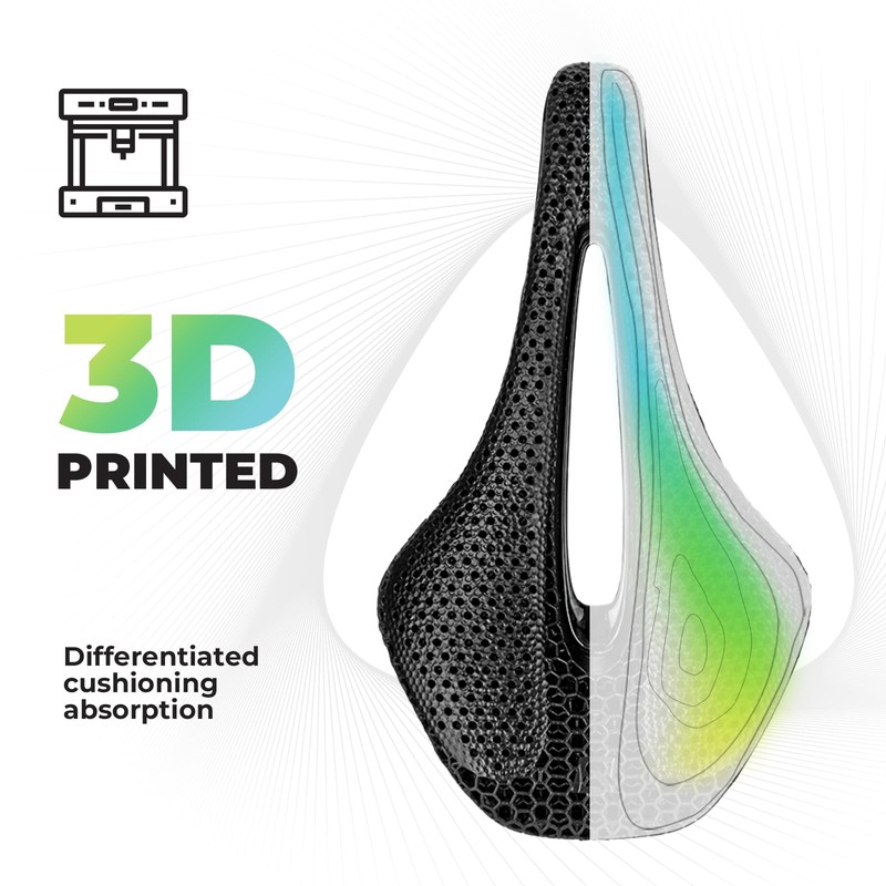 ROCKBROS Bike Seat 3D Printed, Lightweight Breathable Road Bicycle Saddle