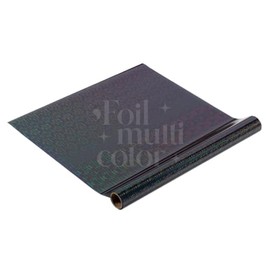 Foil Negro Línea Holográfica marca multicolor, 3 m x 32 cm. Para uso con laminadora