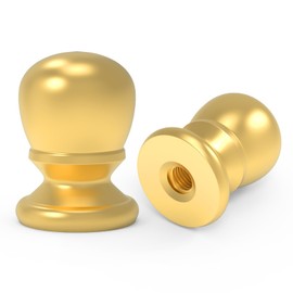 2 Pcs Ball Lamp Finial Cap Knob, 1/4-27 Inch Threaded Solid Lamp Shade Head Top Screw Finial Caps Nut Decoration for Lamp Shade, Table or Floor Lamps (Gold)